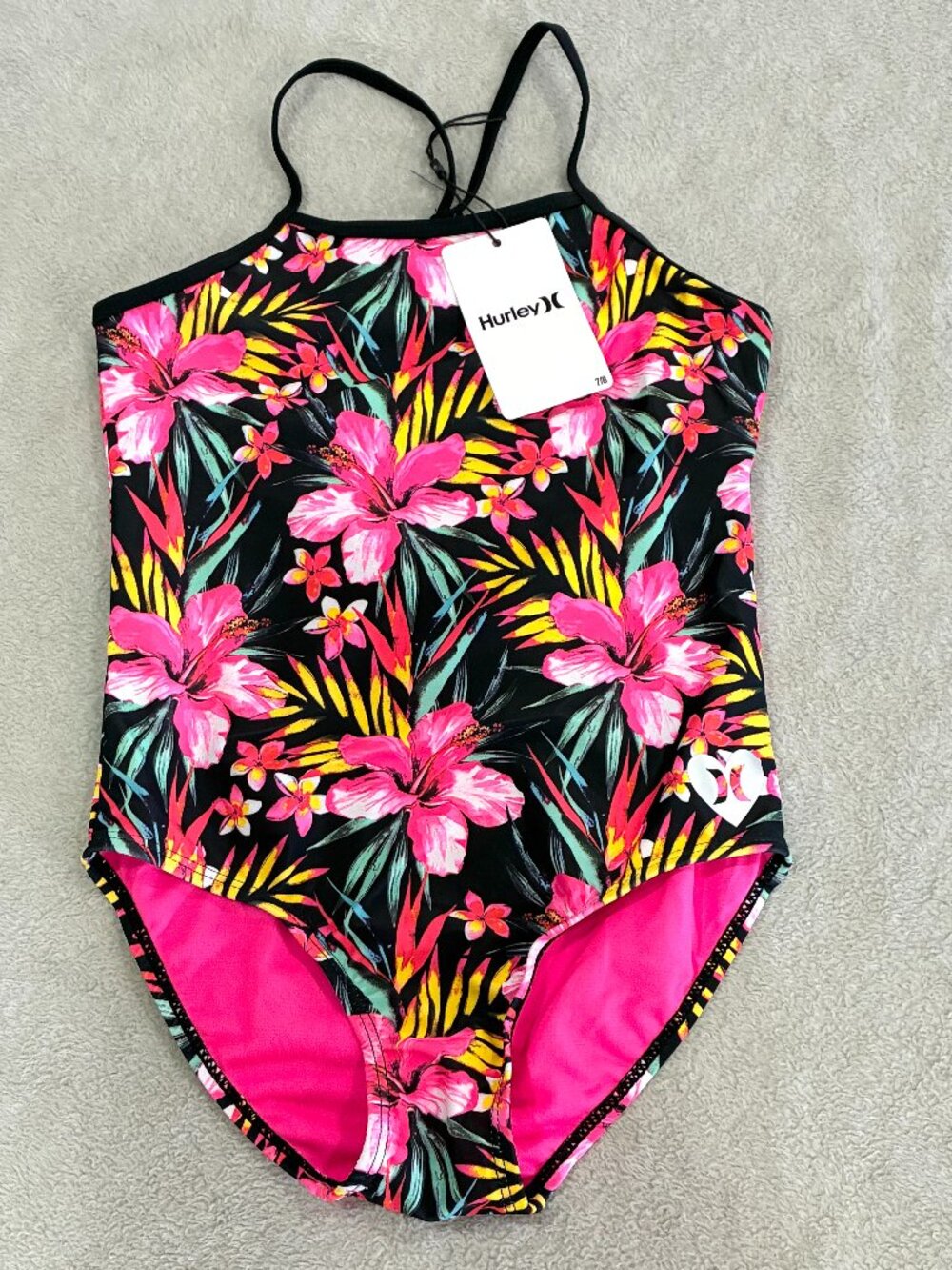 NEW Girls Hurley One-Piece Bathing Swimsuit Size 7/8